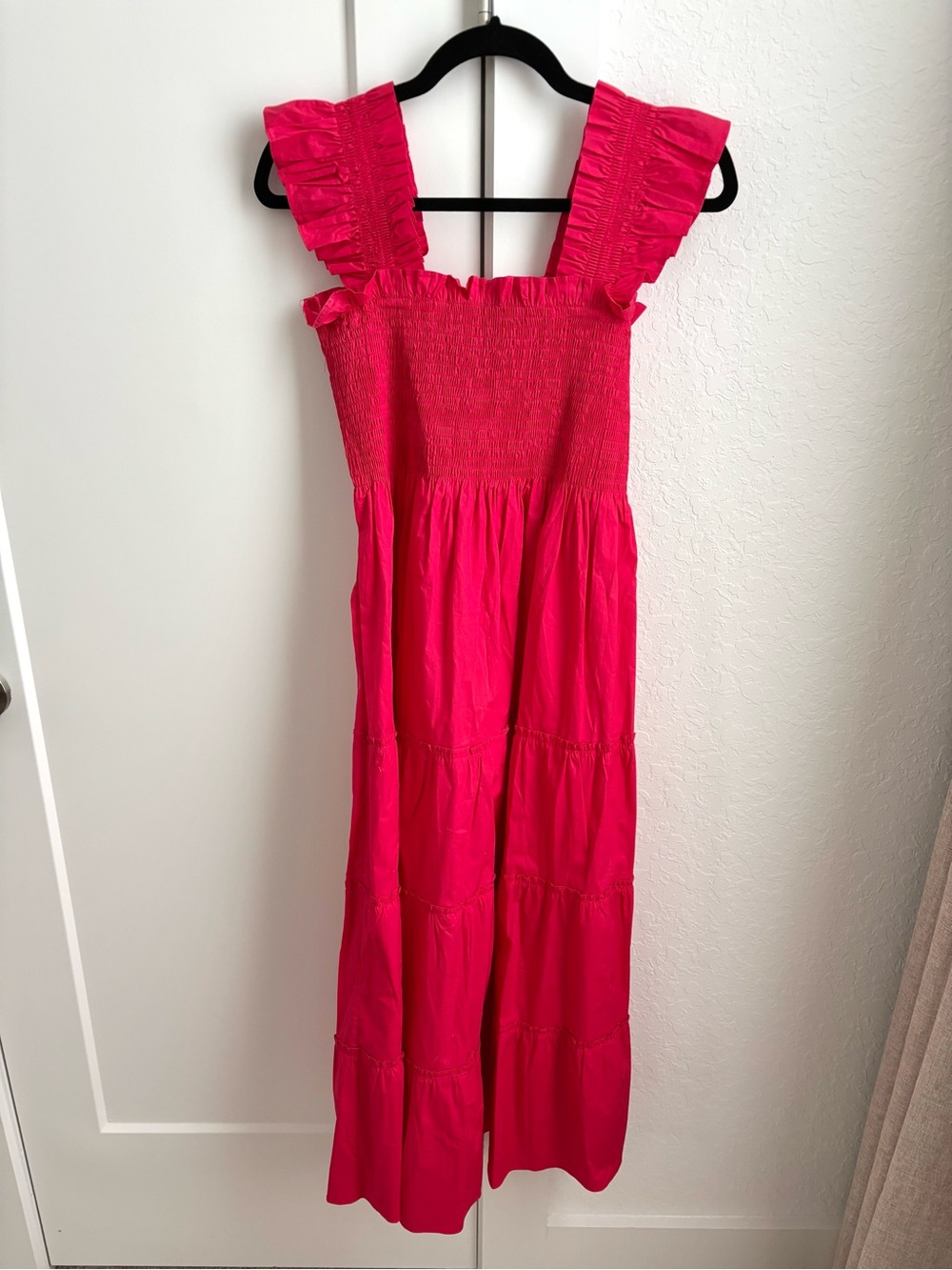 Hill House Hot Pink Ruffled Nap Dress